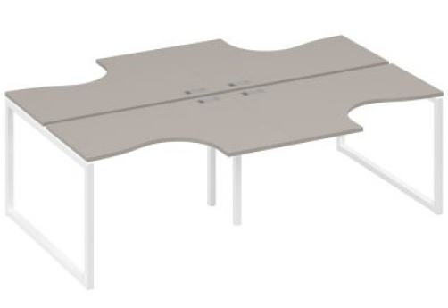 Рабочая станция эргономичная (4х120) Мира Одри, цвет мокко премиум + белый