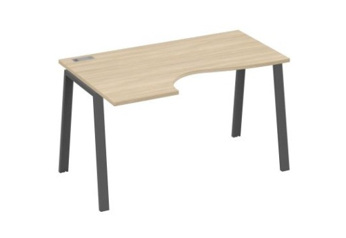 Стол эргономичный левый 140 Мира Трио, цвет дуб скандинавский + антрацит