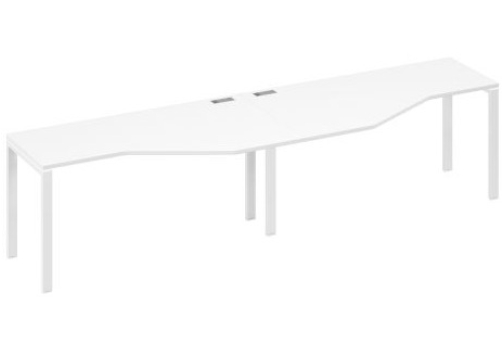 Рабочая станция эргономичная (2х160) Мира Нумо, цвет белый премиум + белый