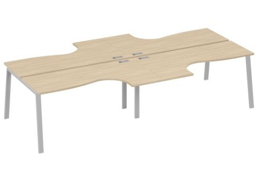 Рабочая станция эргономичная 4х160 Мира Трио, цвет дуб скандинавский + серый