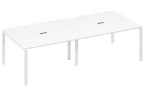 Стол для переговоров прямоугольный Мира Нумо, цвет белый премиум + белый