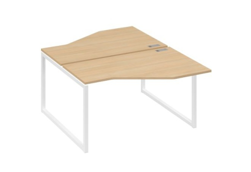Рабочая станция эргономичная (2х140) Мира Одри, цвет натуральный дуб + белый