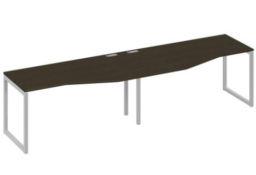 Рабочая станция эргономичная (2х160) Мира Одри, цвет венге + серый