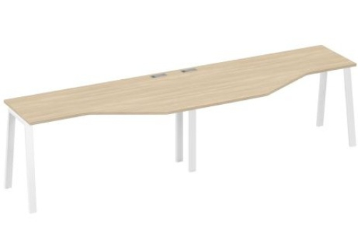 Рабочая станция эргономичная 2х160 Мира Трио, цвет дуб скандинавский + белый