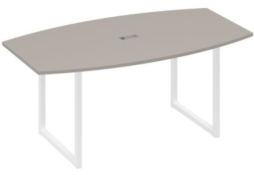 Стол для переговоров фигурный Мира Одри, цвет мокко премиум + белый