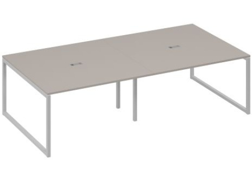 Стол для переговоров прямоугольный Мира Одри, цвет мокко премиум + серый