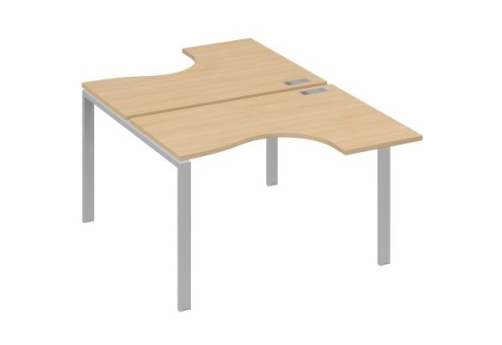 Рабочая станция эргономичная (2х120) Мира Нумо, цвет натуральный дуб + серый