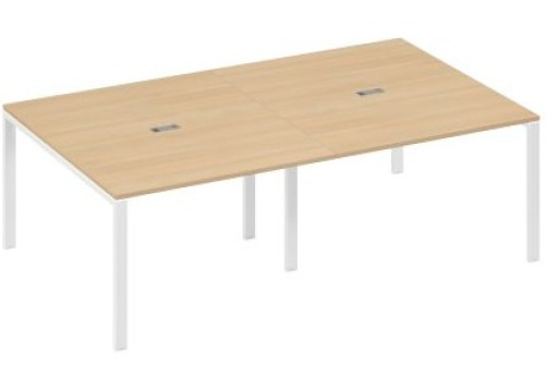 Стол для переговоров прямоугольный Мира Нумо, цвет натуральный дуб + белый