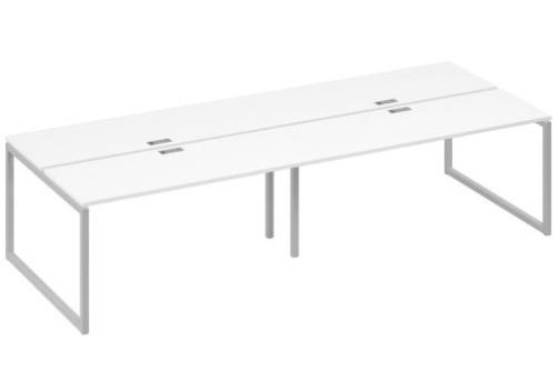 Рабочая станция (4х160) Мира Одри, цвет белый премиум + серый