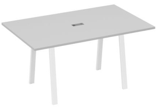 Стол для переговоров 160 Мира Трио, цвет серый + белый