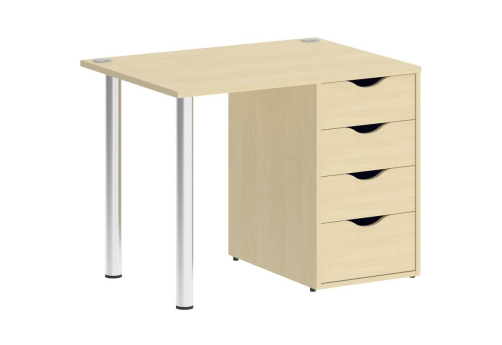 Стол письменный с тумбой 4 ящика, цвет клен