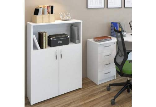 Шкаф средний полузакрытый МЛ Стиль Белый, цвет белый