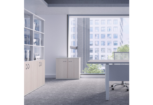 Шкаф низкий широкий Минти, цвет светлый дуб