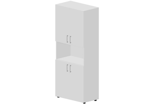 Шкаф высокий с нишей Киви, цвет белый