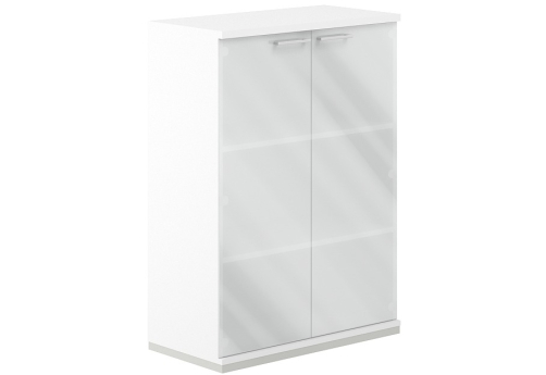 Шкаф 3 уровня со стеклом Фламинго, цвет белый