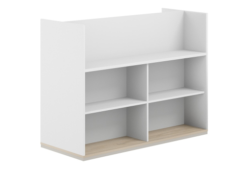 Стеллаж-комбо 2-сторонний с экраном ЛДСП Фламинго, цвет белый + акация