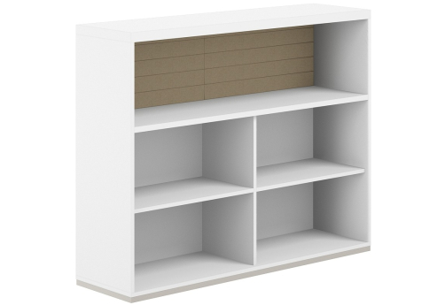 Стеллаж-комбо 1-сторонний с топом с экраном тканевым высоким Фламинго, цвет белый + бежевый