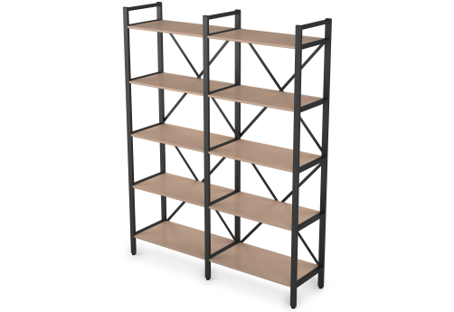 Стеллаж двойной, цвет мокко