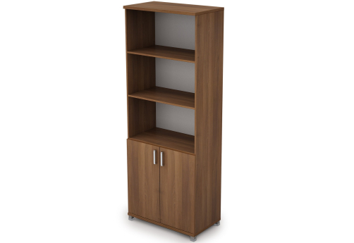 Шкаф высокий широкий (3 открытые полки), цвет шамони темный