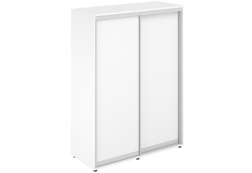 Шкаф-купе высокий с полками с задней стенкой ХДФ Индиго Вуд, цвет белый