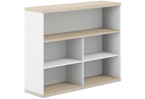 Стеллаж-комбо 1-сторонний с топом с экраном ЛДСП Фламинго, цвет белый + акация