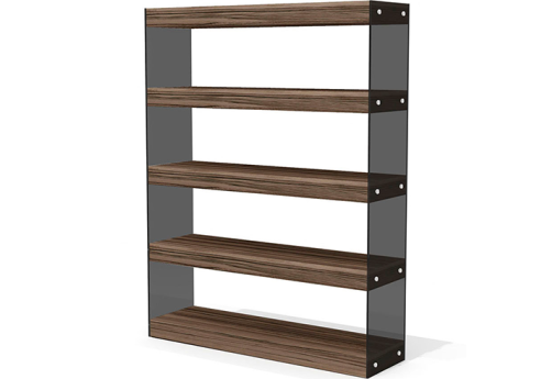 Стеллаж со стеклом Грандин, цвет лимба темная