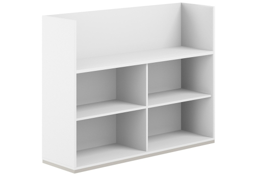 Стеллаж-комбо 1-сторонний с экраном ЛДСП Фламинго, цвет белый