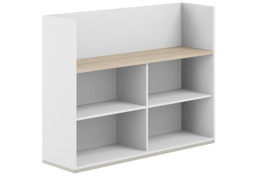 Стеллаж-комбо 1-сторонний с экраном ЛДСП Фламинго, цвет белый + акация