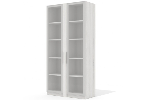 Шкаф высокий со стеклом (2 двери) Нордвик, цвет дуб