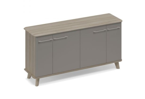 Шкаф низкий закрытый Види Вуд, цвет вяз + мокко