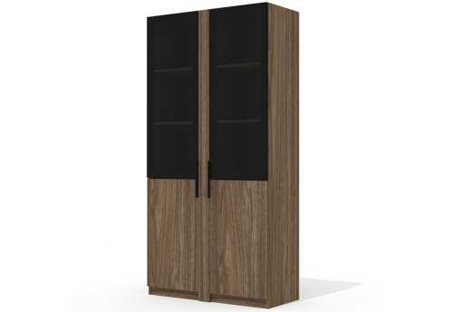 Шкаф высокий (3 полки под стеклом) Нордвик, цвет палдао