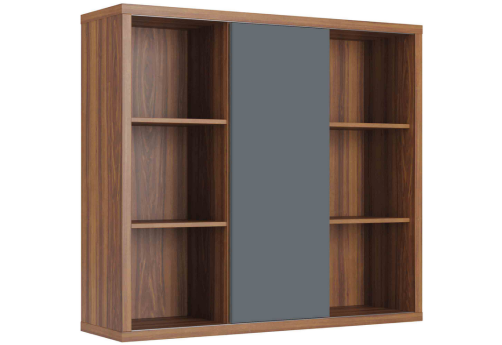 Шкаф средний со слайд-дверью, цвет орех + антрацит
