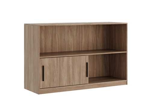 Стеллаж низкий с древесным фасадом Виенсо, цвет дуб