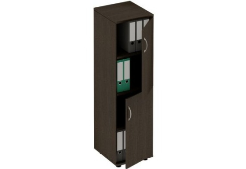 Шкаф для документов узкий закрытый 2 двери Тарли, цвет венге