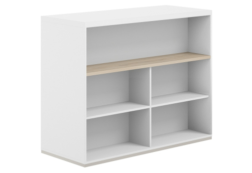 Стеллаж-комбо 2-сторонний с топом с экраном ЛДСП Фламинго, цвет белый + акация