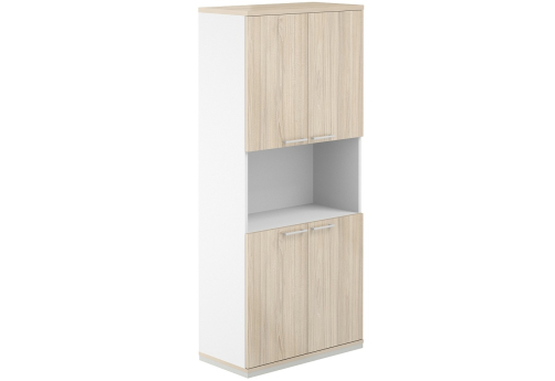 Шкаф 5 уровней с нишей Фламинго, цвет белый + акация