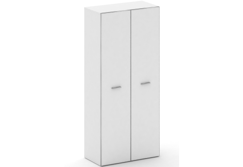 Шкаф широкий высокий со стеклом Милтон, цвет белый бриллиант