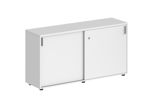 Шкаф-купе низкий с замком Индиго Вуд, цвет белый