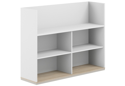 Стеллаж-комбо 1-сторонний с экраном ЛДСП Фламинго, цвет белый + акация