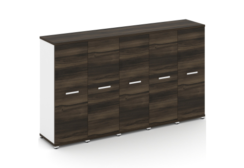 Шкаф пять узких секций 3 ниши (5 фасадов ЛДСП, 3 ниши) Динен, цвет дуб мали-белый