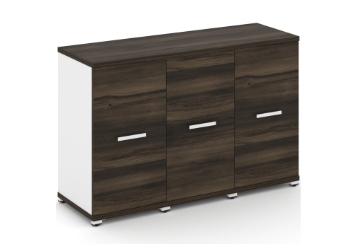 Шкаф три узкие секции 2 ниши (3 фасада ЛДСП в раме, 2 ниши) Динен, цвет дуб мали-белый