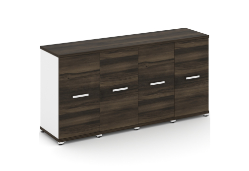 Шкаф четыре узкие секции 2 ниши (4 фасада ЛДСП в раме, 2 ниши) Динен, цвет дуб мали-белый