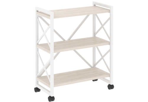Стеллаж на колесных опорах Европа, цвет денвер светлый + белый