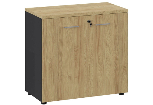 Шкаф низкий широкий закрытый, цвет гикори