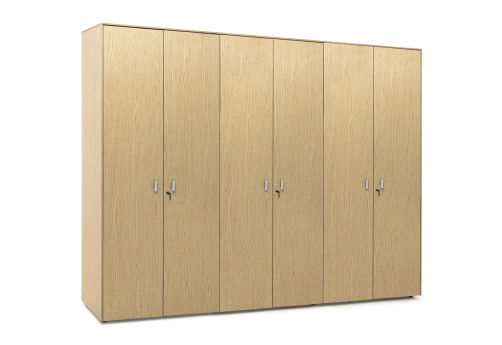 Шкаф для бумаг х 2 с гардеробом, цвет светлый дуб + хром