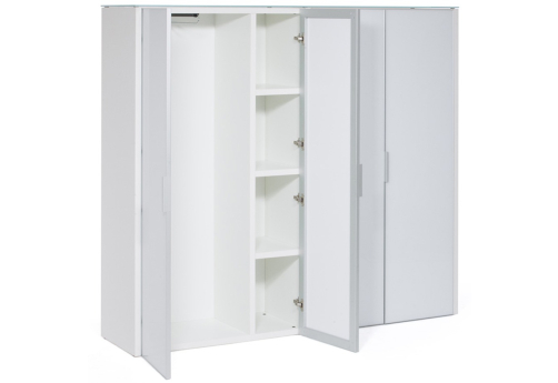 Шкаф для документов + гардероб 4 двери Толедо, цвет белый