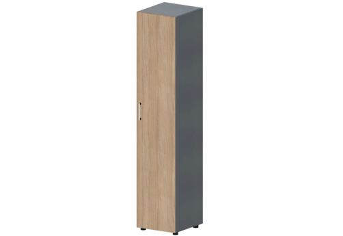Гардероб узкий правый Кристо Директ, цвет светлый дуб + антрацит