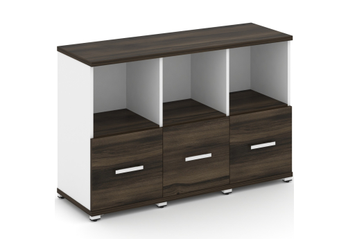 Шкаф три узкие секции 2 ниши (3 фасада ЛДСП, 1 ниша) Динен, цвет дуб мали-белый