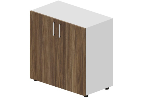 Шкаф низкий закрытый Кристо Директ, цвет орех + белый