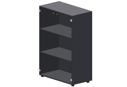 Шкаф средний с тонированным стеклом Кристо Директ, цвет антрацит